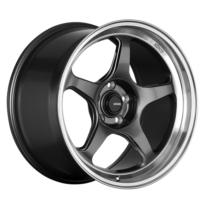 Konig Hyperspec- Anthracite Metallic Wheel w/ Mirror Machined Lip- 17x8 - 5x114.3 - ET40