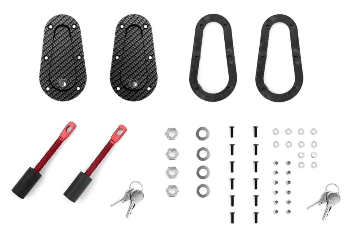 Aerodynamic Hood Pin Locking Kit - Carbon Finish