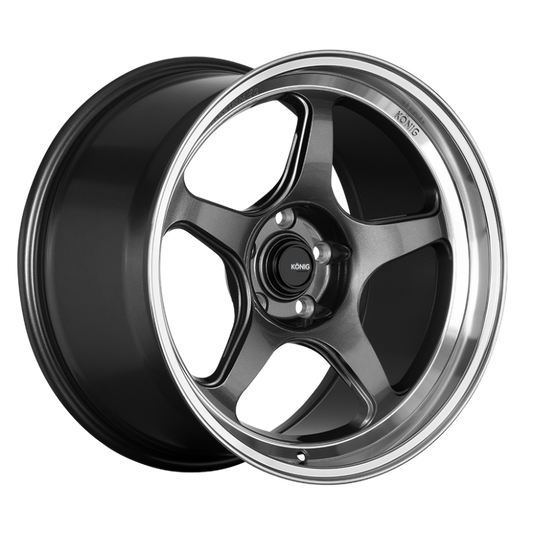 Konig Hyperspec- Anthracite Metallic Wheel w/ Mirror Machined Lip- 15x7 - 4x100 - ET35