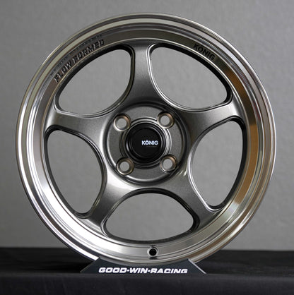 Konig Hyperspec- Anthracite Metallic Wheel w/ Mirror Machined Lip- 15x8 - 4x100 - ET35